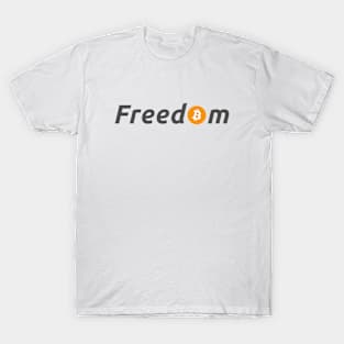 Freedom Bitcoin Logo Design for Cryptocurrency Enthusiasts T-Shirt